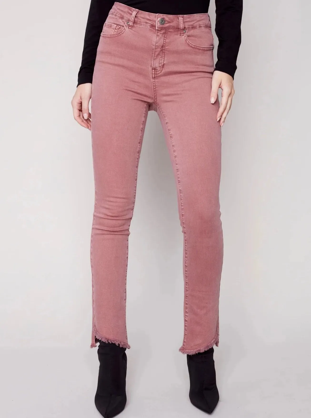 Assymetrical Hem Bootcut Pant [Framboise/Raspberry-C5429]