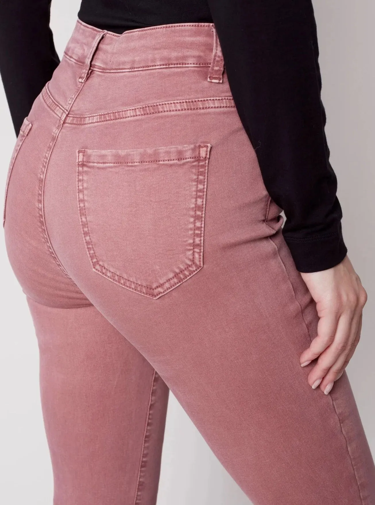 Assymetrical Hem Bootcut Pant [Framboise/Raspberry-C5429]