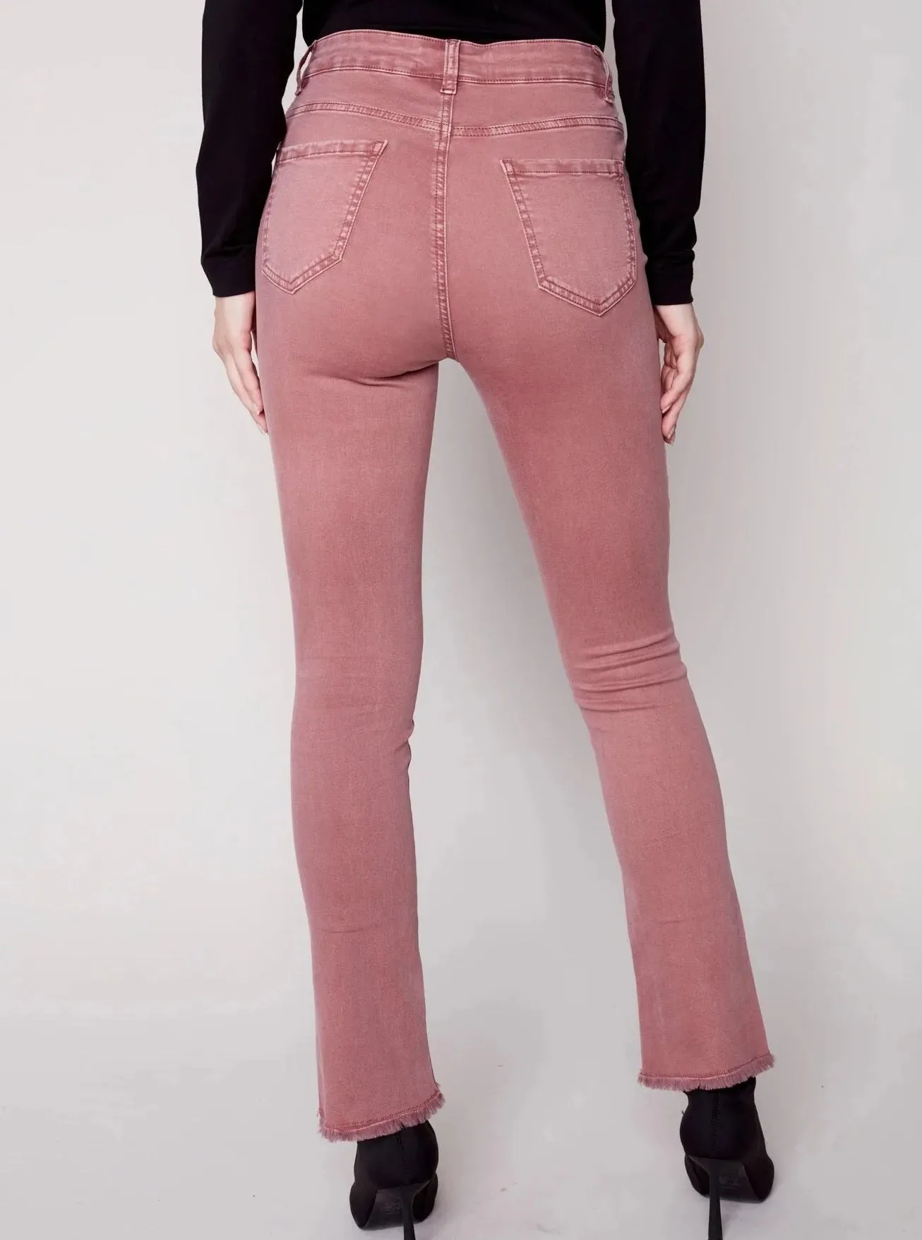 Assymetrical Hem Bootcut Pant [Framboise/Raspberry-C5429]
