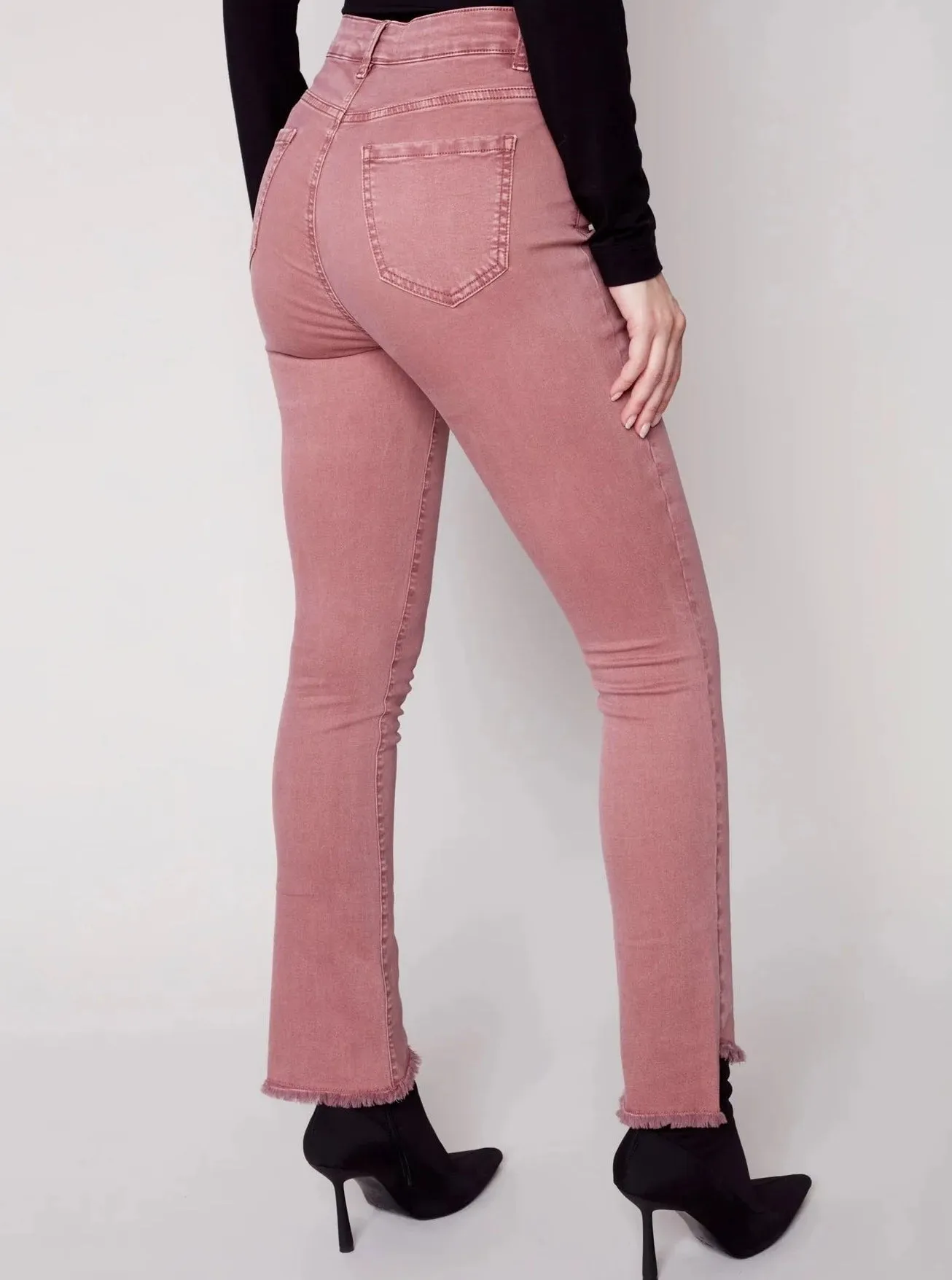 Assymetrical Hem Bootcut Pant [Framboise/Raspberry-C5429]
