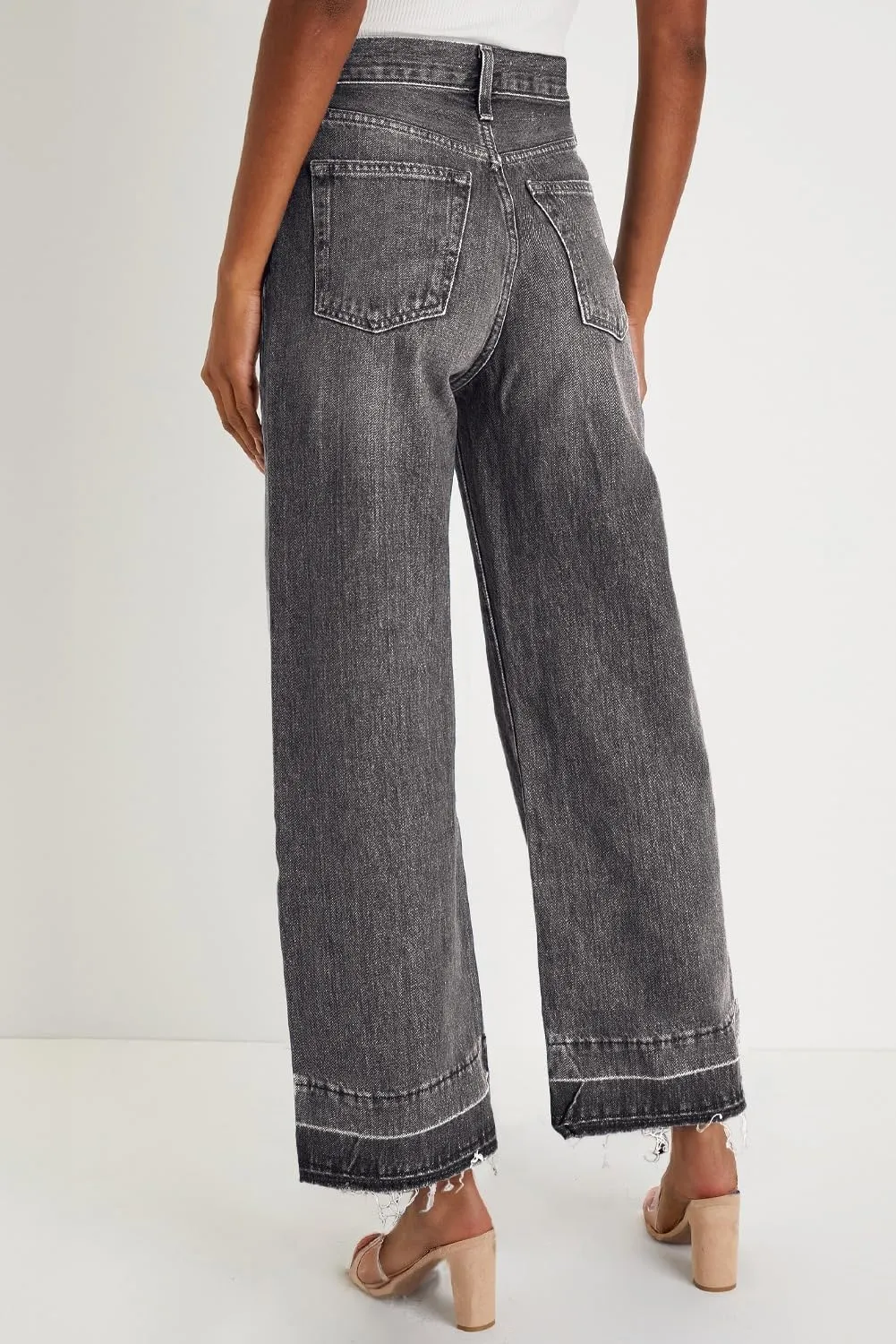 Astylish Women's High Waisted Wide Leg Jeans Trendy Straight Leg Jeans Zimbaplatinum Denim Pants