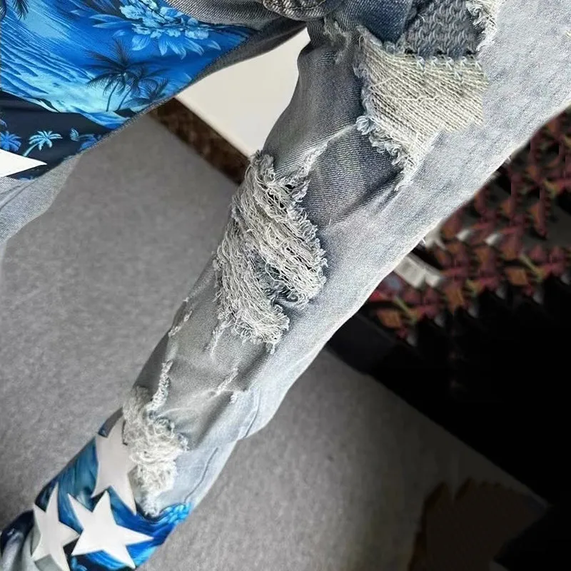 Blavra American High Street Ripped Slimming Jeans