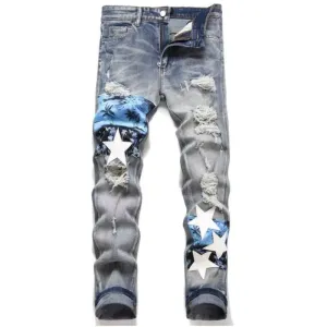 Blavra American High Street Ripped Slimming Jeans