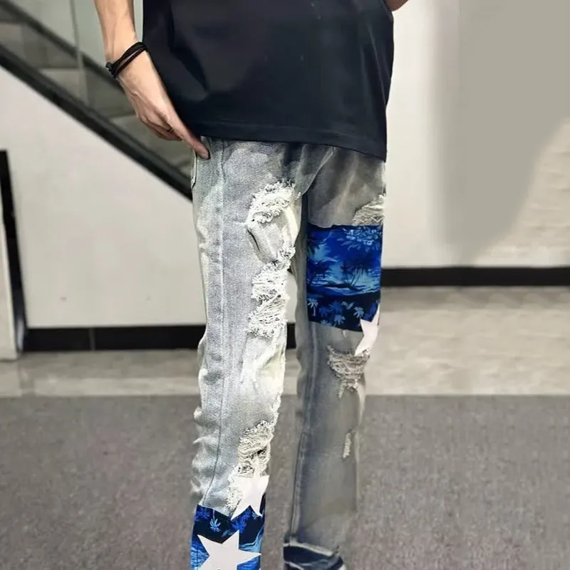 Blavra American High Street Ripped Slimming Jeans