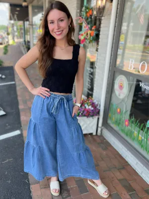 Boho Jeans with Ruffle Hem