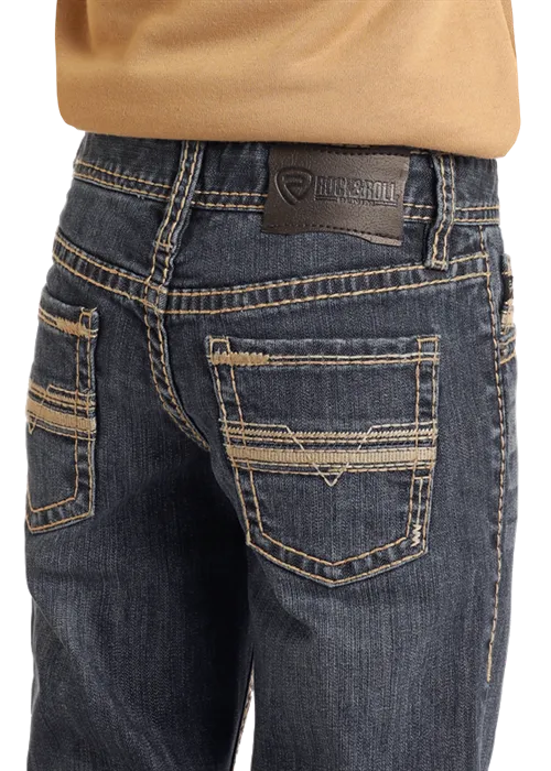 Boy's Rock & Roll Denim Barbed Wire Stitch Bootcut Jeans BB0BD05580
