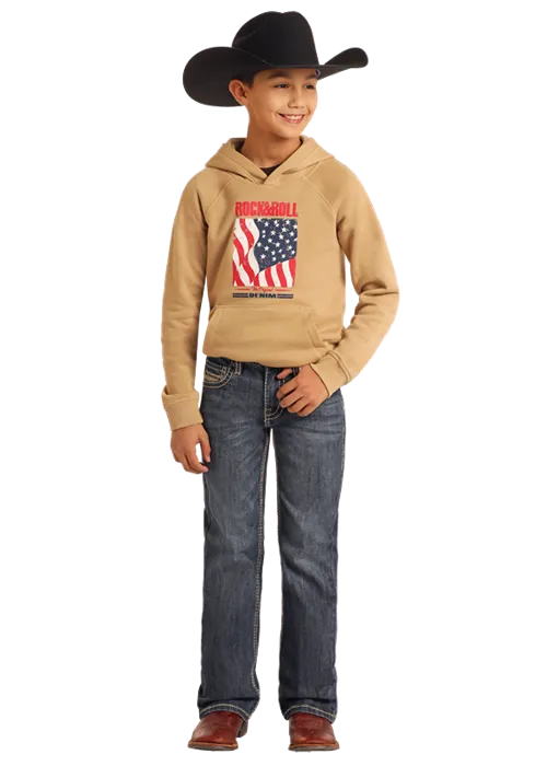 Boy's Rock & Roll Denim Barbed Wire Stitch Bootcut Jeans BB0BD05580
