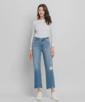 High Rise Distressed Hem Jeans
