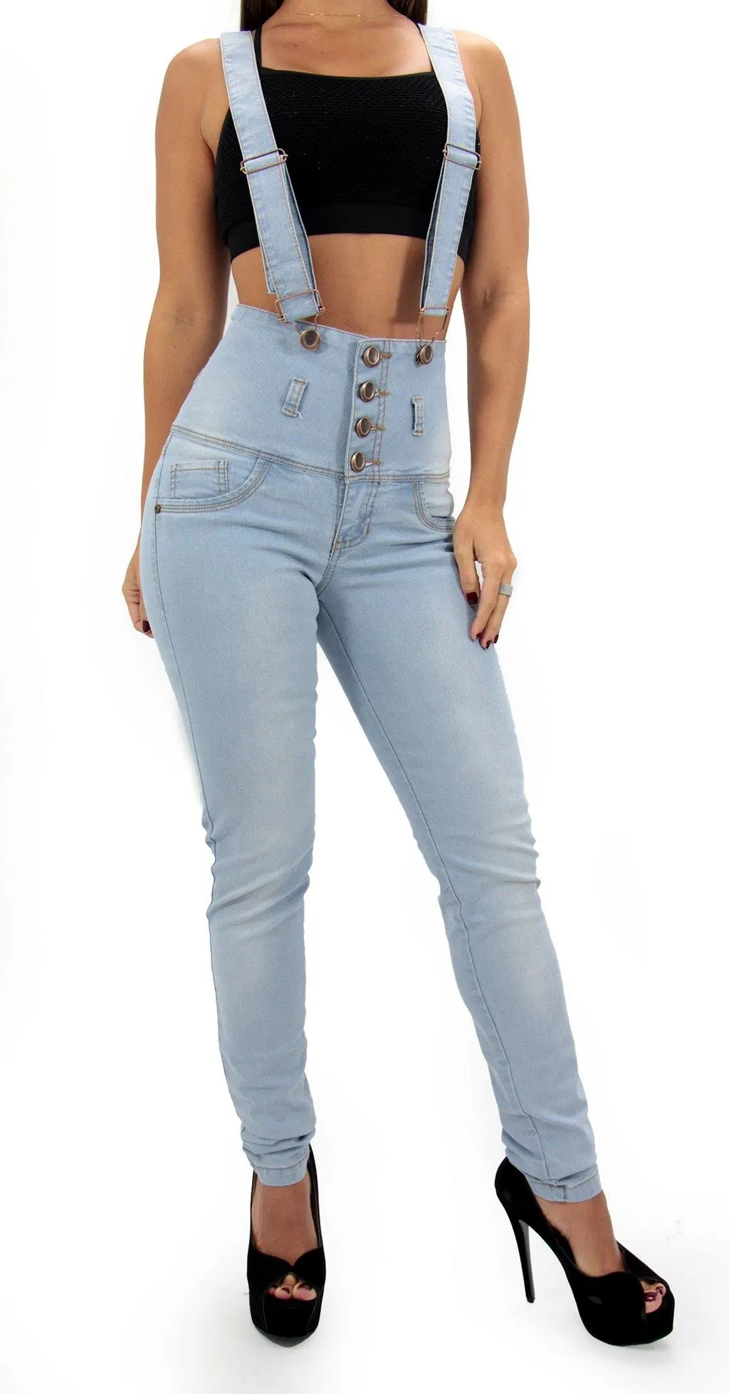 LAST ONE 17410 Maripily Strap High Waist Skinny Jean