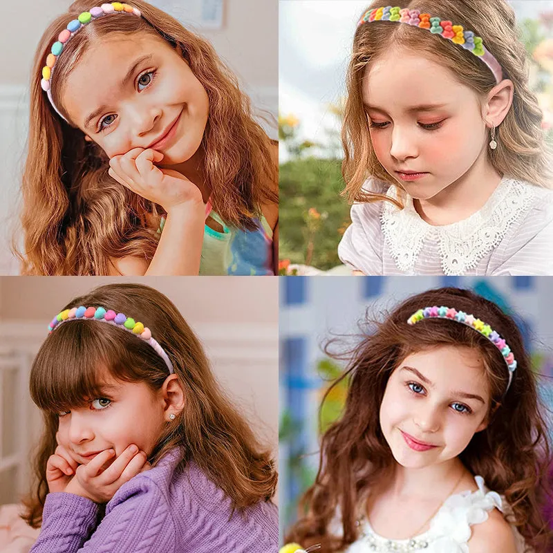 New Girls Sweet Heart Star Flower Hair Hoops 123Pack