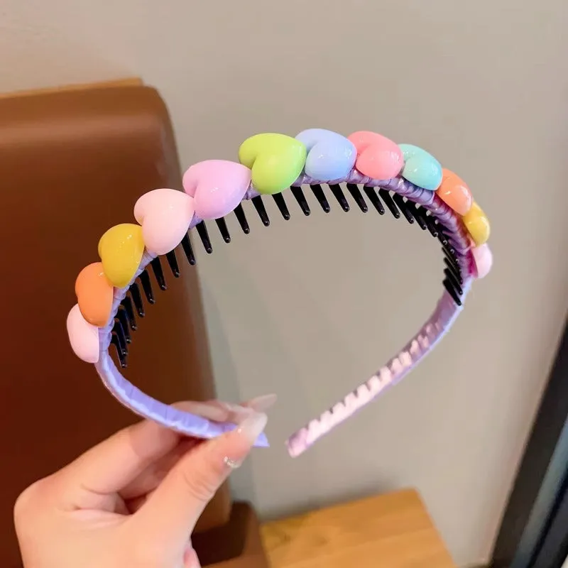 New Girls Sweet Heart Star Flower Hair Hoops 123Pack