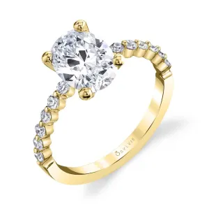 Oval Cut Classic Engagement Ring - Athena 14k Gold Yellow