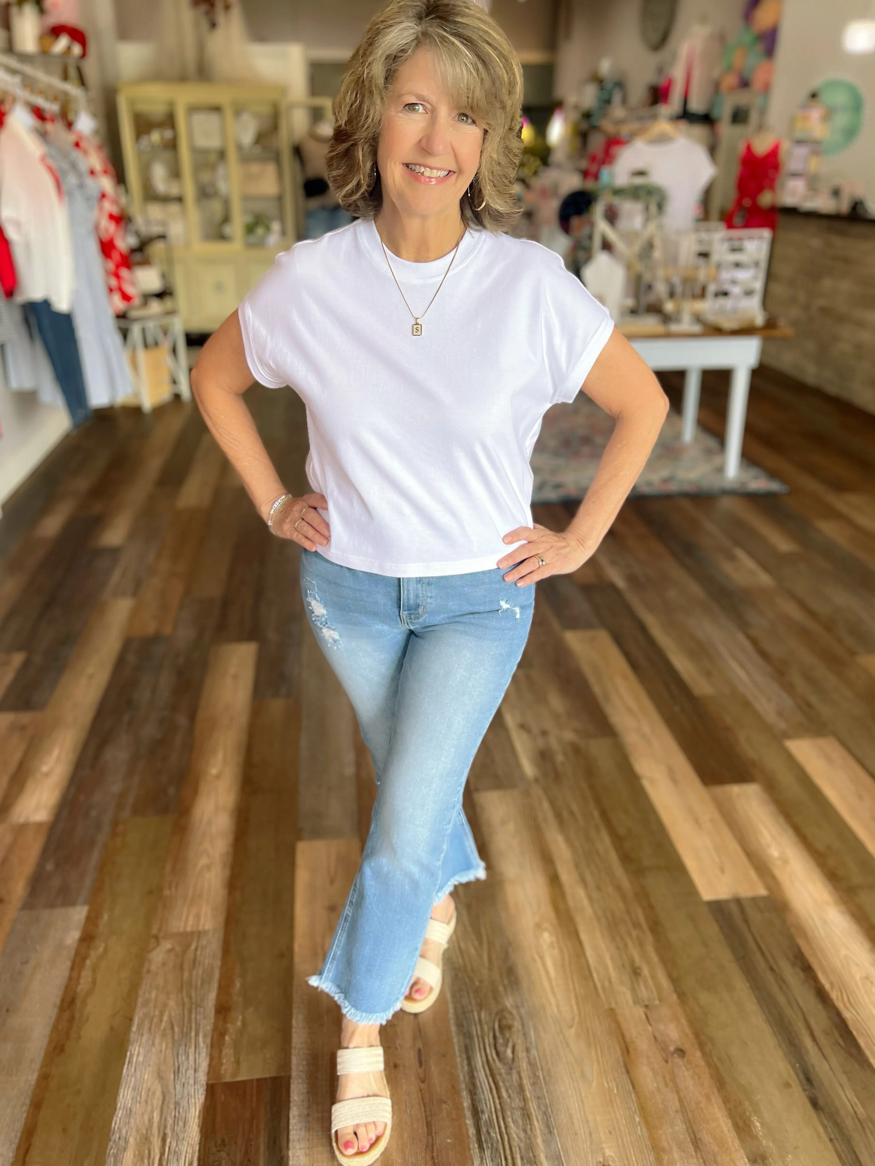 Shayla Medium Wash Cropped Jeans