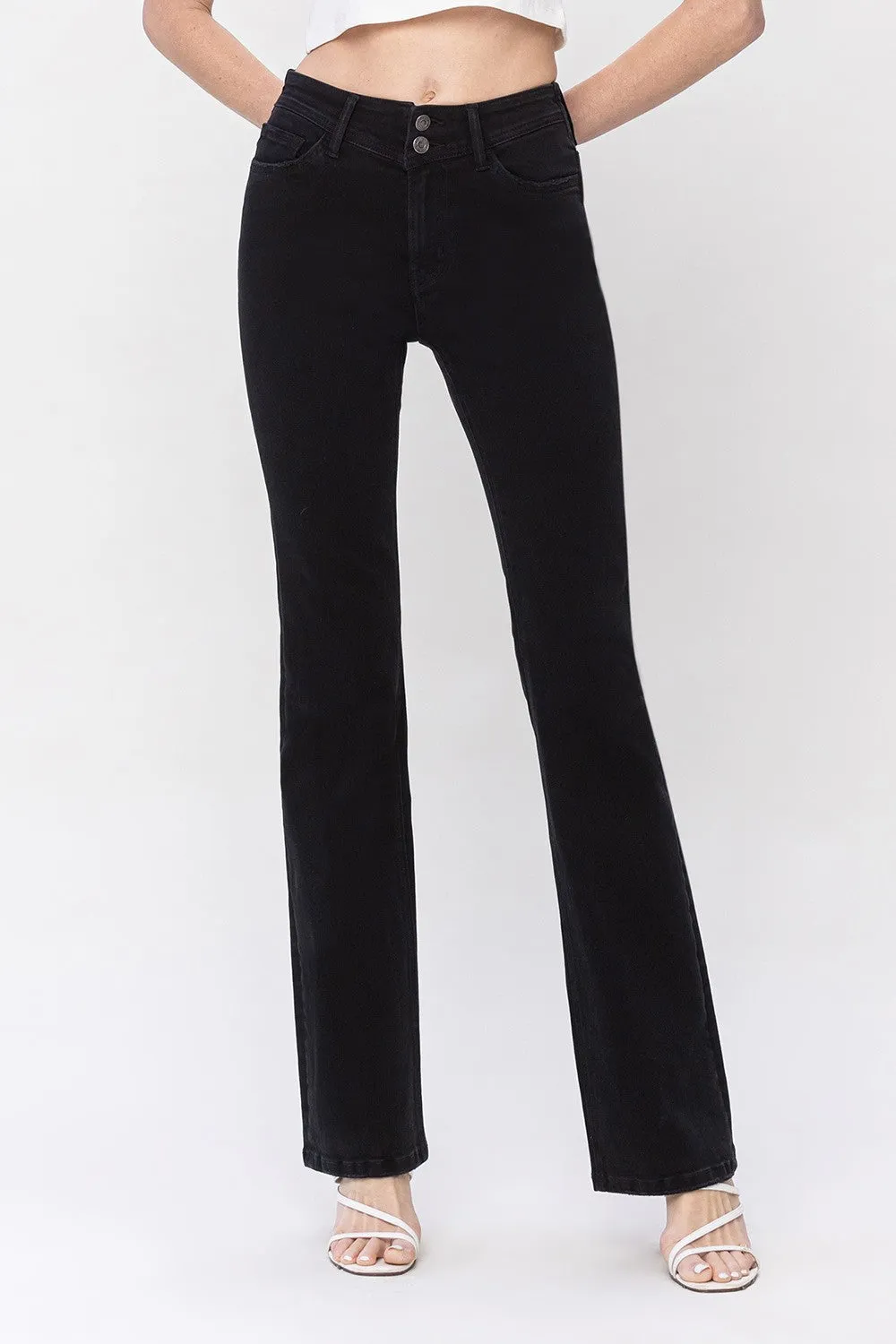 Skylar High Rise Bootcut Jeans with Front V Panel"
