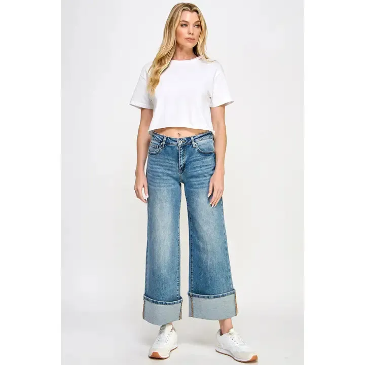 Special A Mid Rise Wide Leg Denim