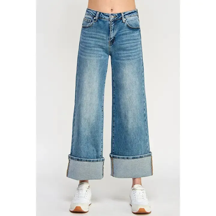 Special A Mid Rise Wide Leg Denim