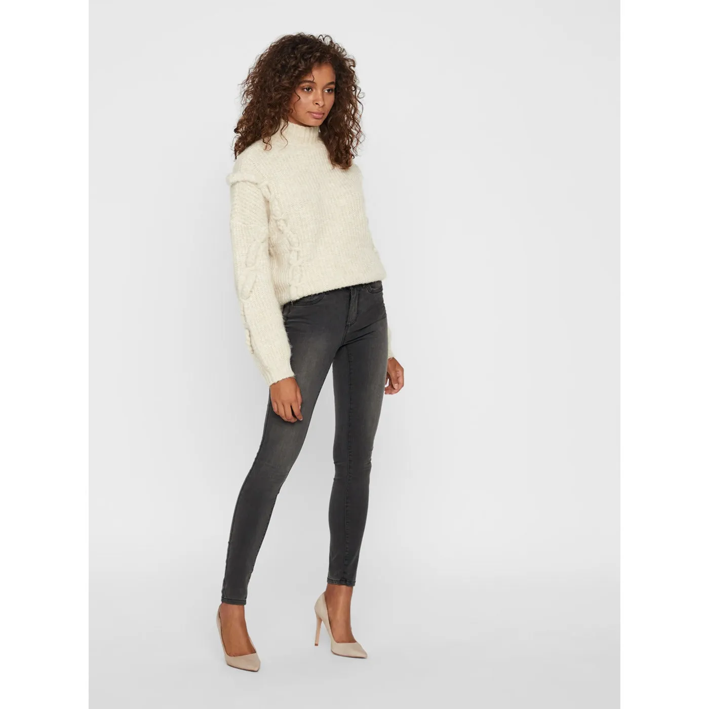 VM Grey Mid Rise Skinny Jeans