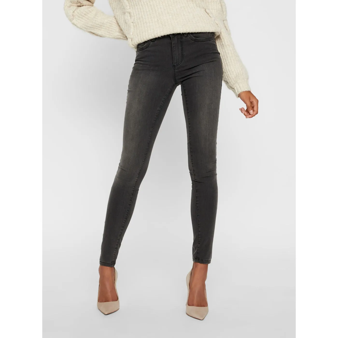 VM Grey Mid Rise Skinny Jeans