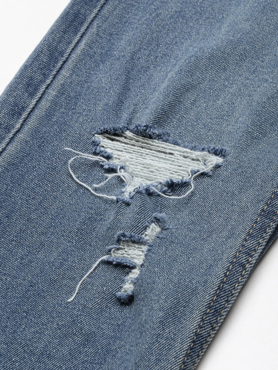 Women Blue Mid Rise Bootcut Light Fade Acid Wash Denim Jeans